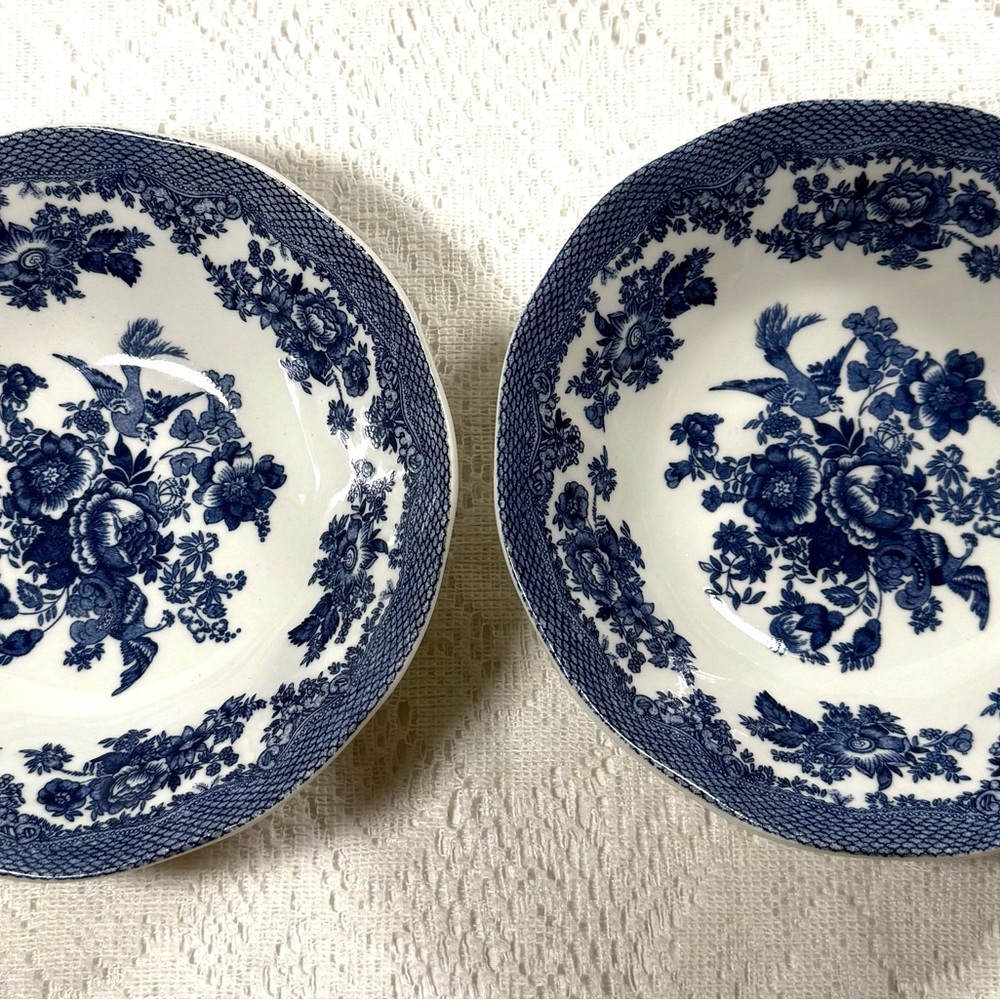 Johnson Brothers Blue and White Floral Bowls